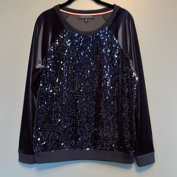 Tommy Hilfiger Sequined Velvet Sweater - Picture 1 of 5